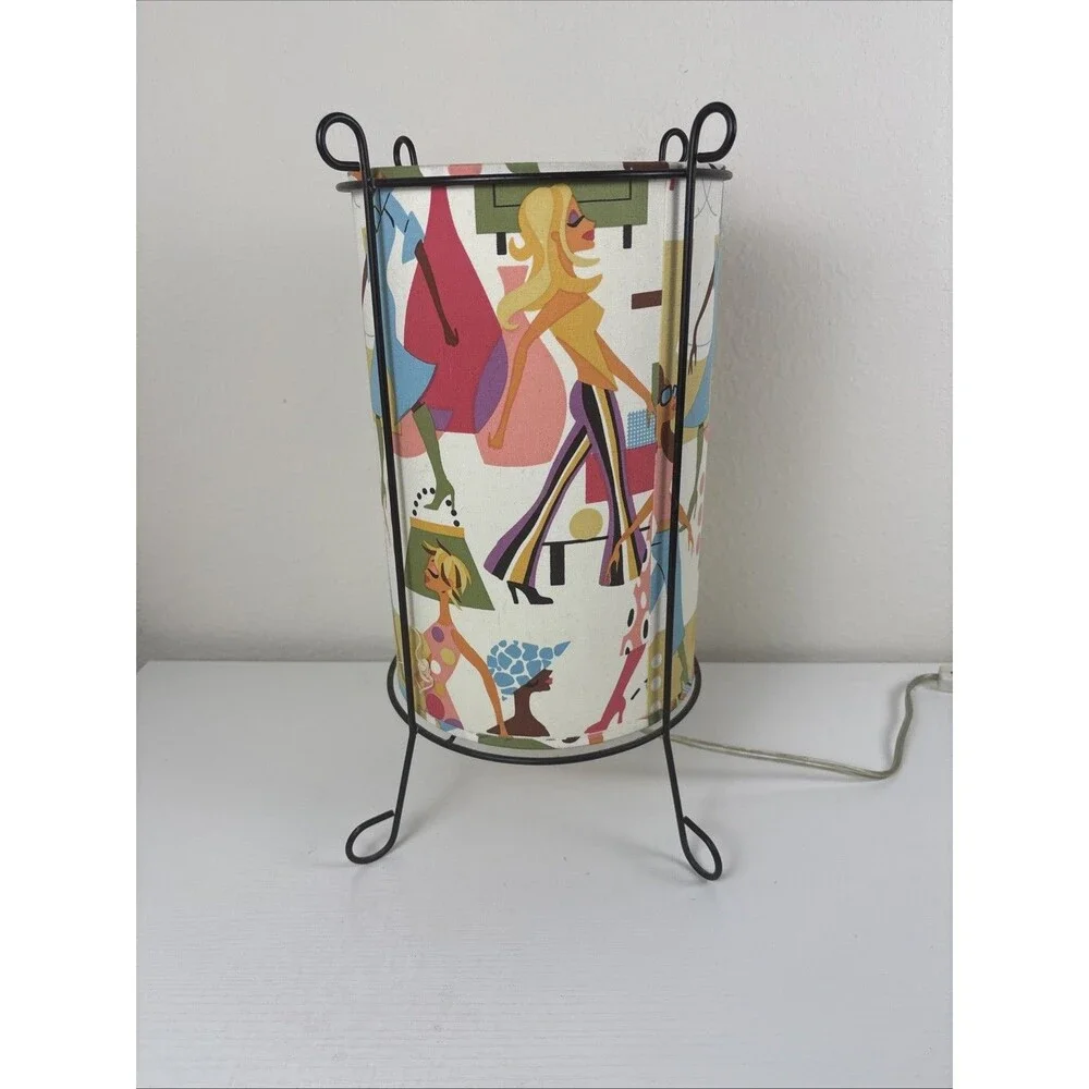 Vtg Tonner Dolls Fashion Wardrobe Print Lamp MCM Modern Century 50s Kitsch